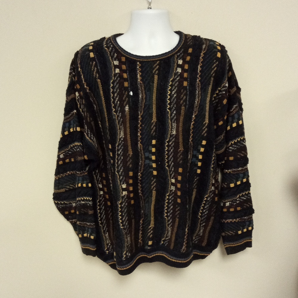 Linea Uomo Men's Blue Crewneck Sweater Size Large